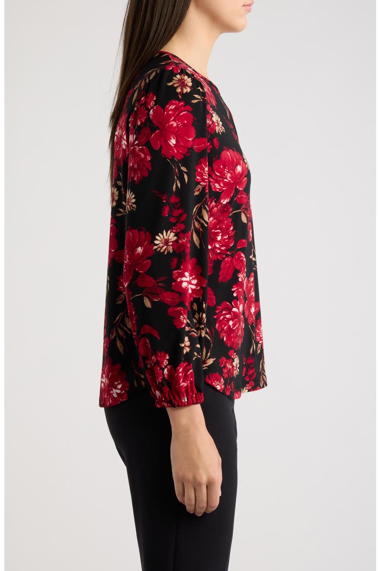 Keyhole Long Sleeve Top, Alternate, color, ANNE BLACK MULTI