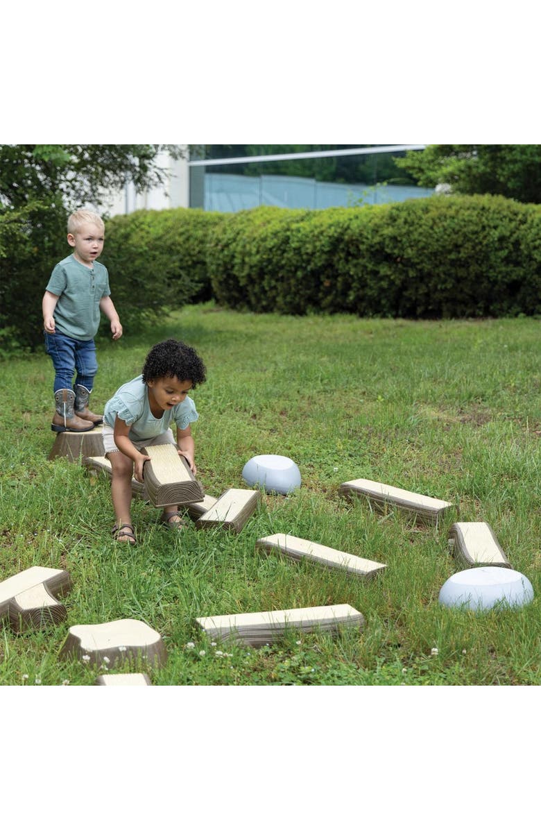 Kaplan Early Learning Company Timber Trail Stepping Logs Set - 16 Pieces, Alternate, color, Multicolored