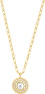 EFFY Freshwater Pearl & Diamond Medallion Pendant Necklace