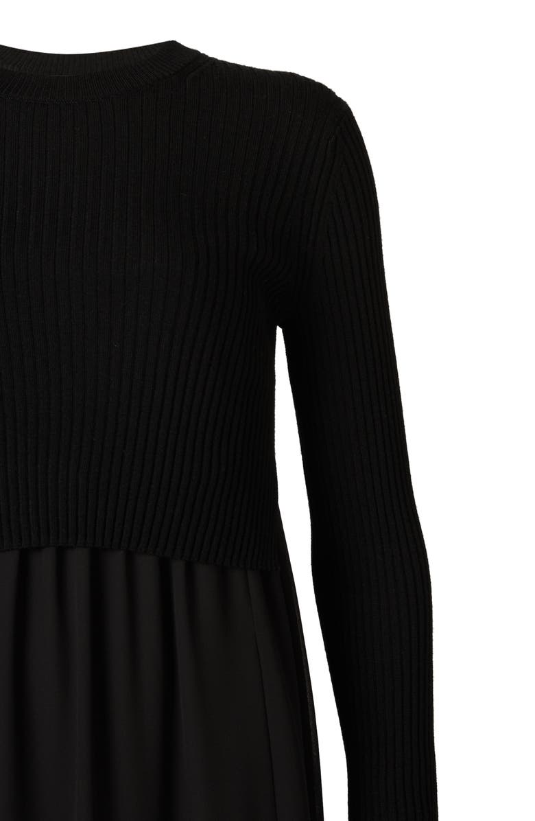 AllSaints Tilly 2-in-1 Tiered Slipdress & Crop Merino Wool Sweater, Alternate, color,