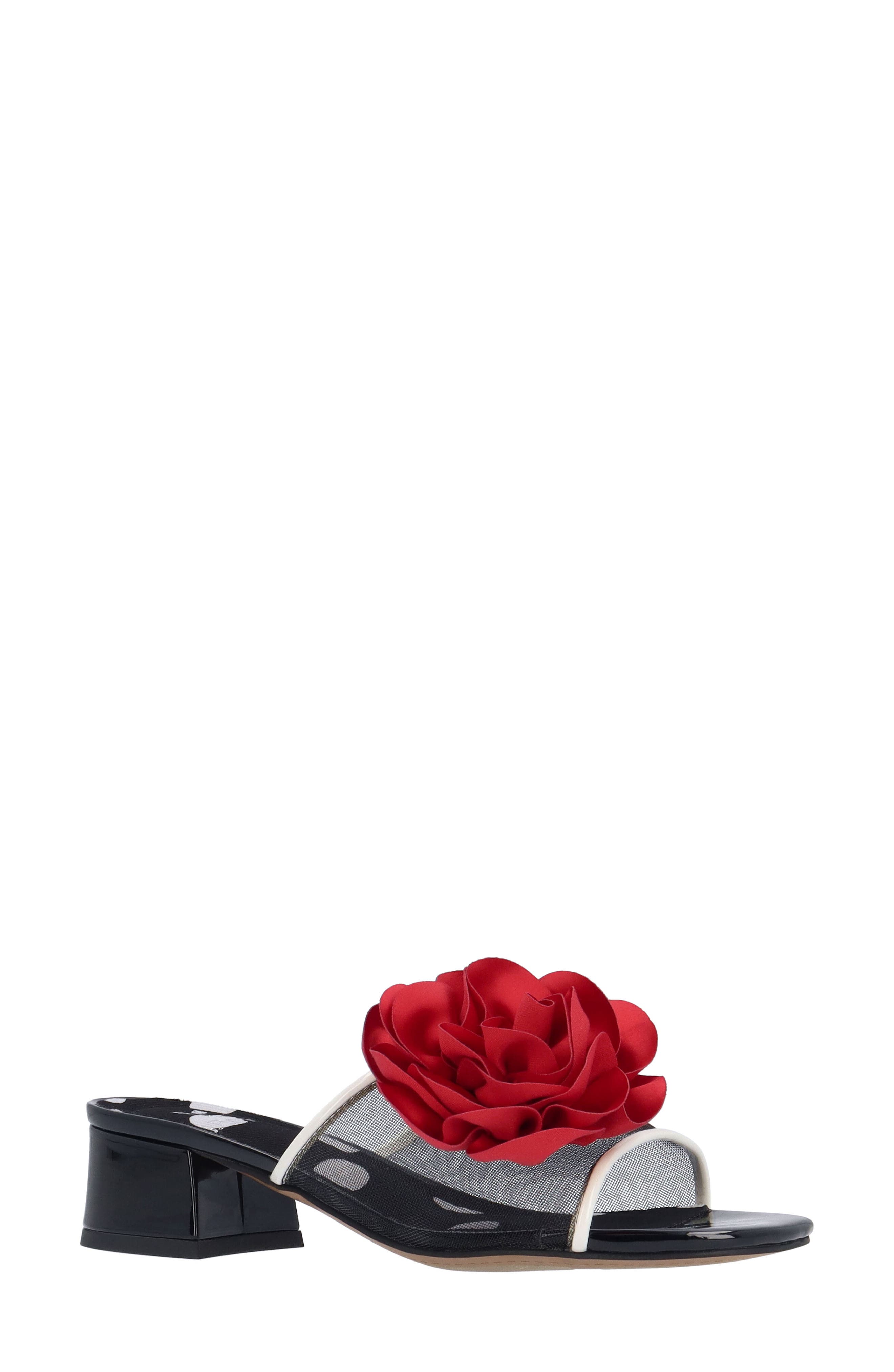 J. Reneé Myla Block Heel Sandal, Main, color, Black/ White/ Red