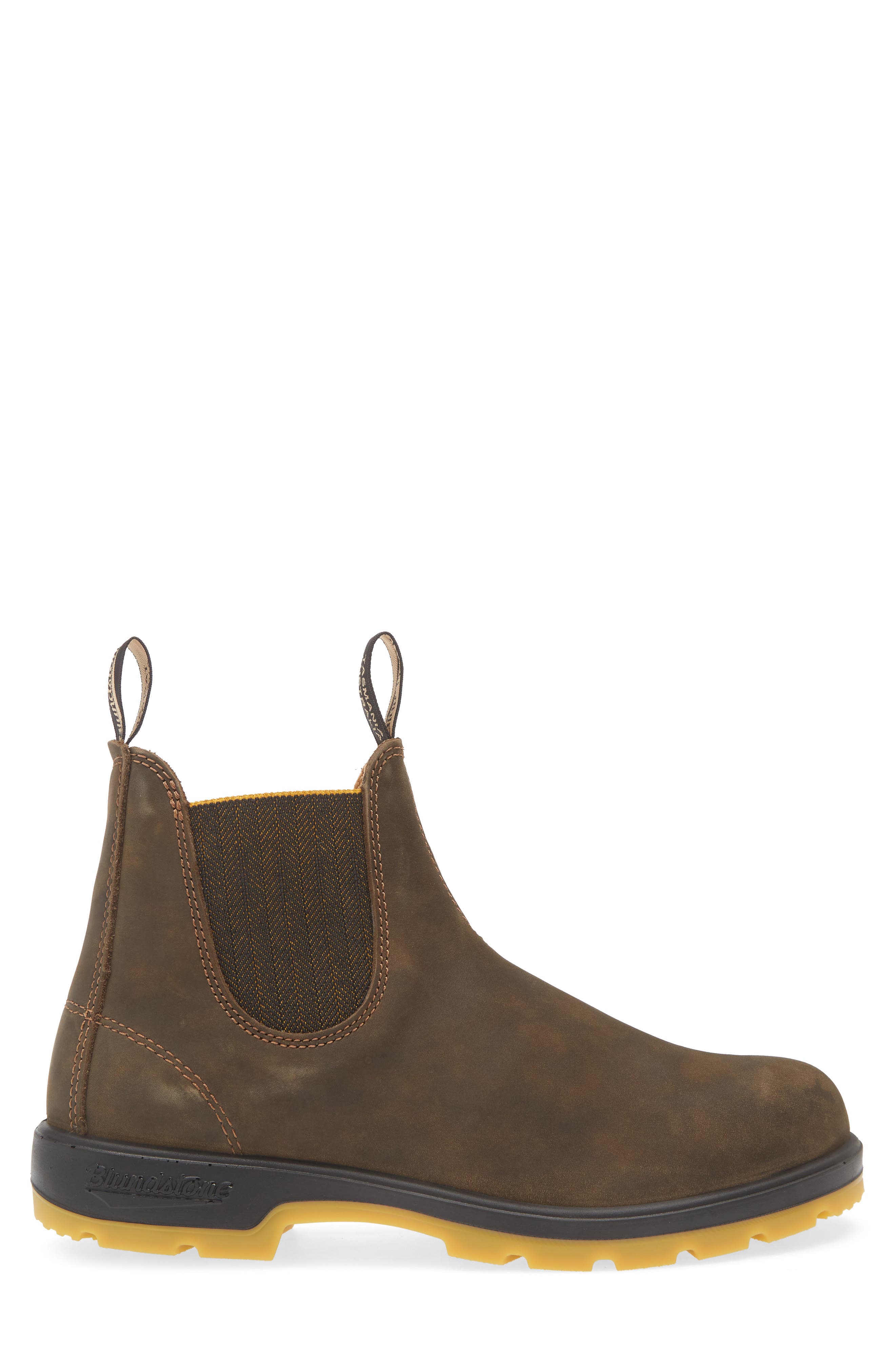 Blundstone Footwear Lugged Chelsea Boot, Alternate, color, Rustic Brown/ Mustard