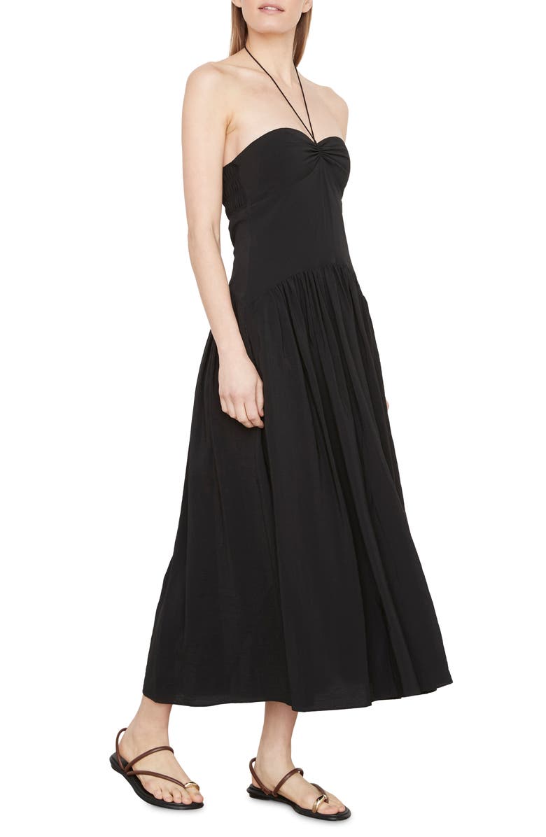 Vince Halter Neck Dress, Alternate, color, Black