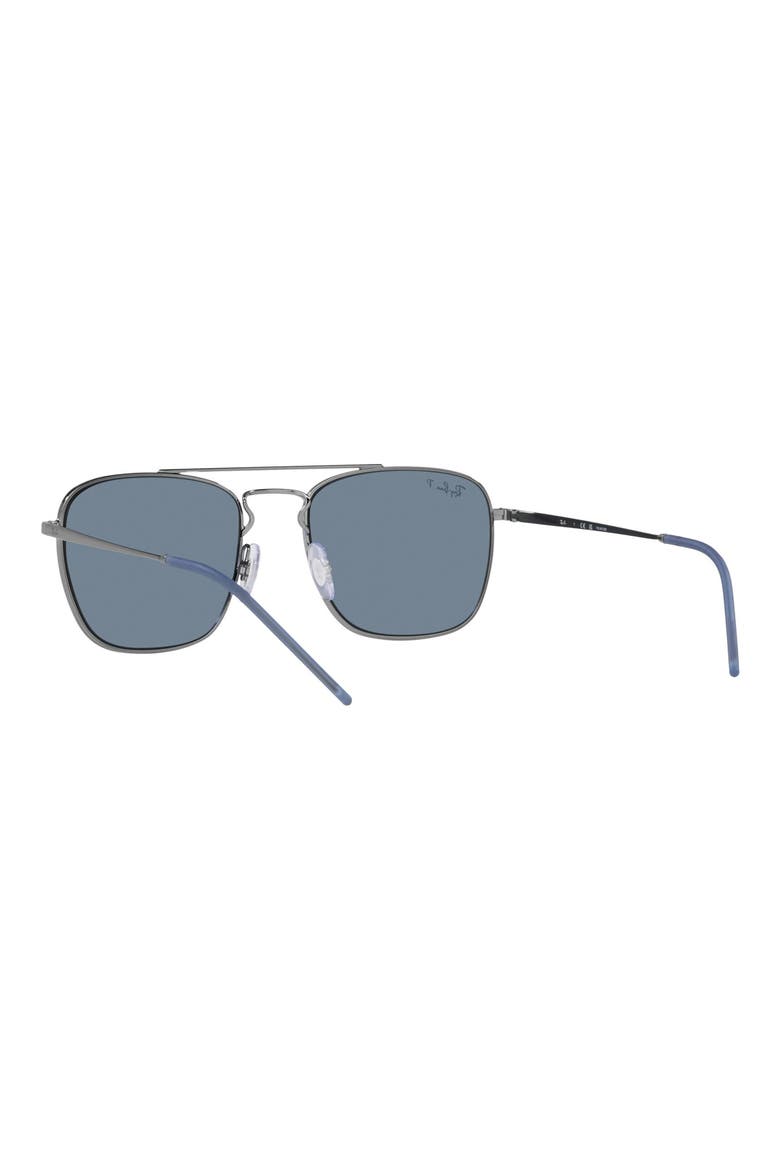55mm Polarized Square Sunglasses, Alternate, color, GUNMETAL