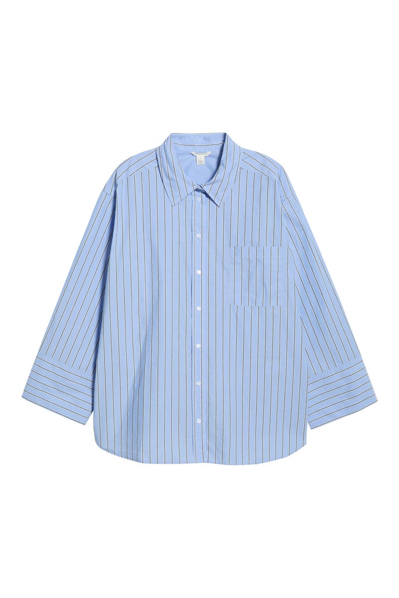Stripe Cotton Poplin Button-Up Shirt, Alternate, color, BLUE- NAVY SHAYNA STRIPE