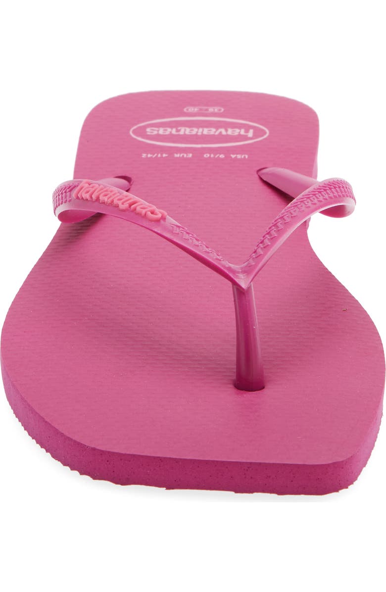 Havaianas Slim Square Logo Flip Flop, Alternate, color, Rose Gum