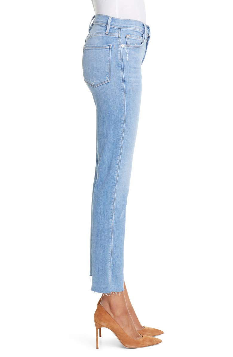 FRAME Le Sylvie High Waist Raw Hem Straight Leg Jeans, Alternate, color, Overdrive