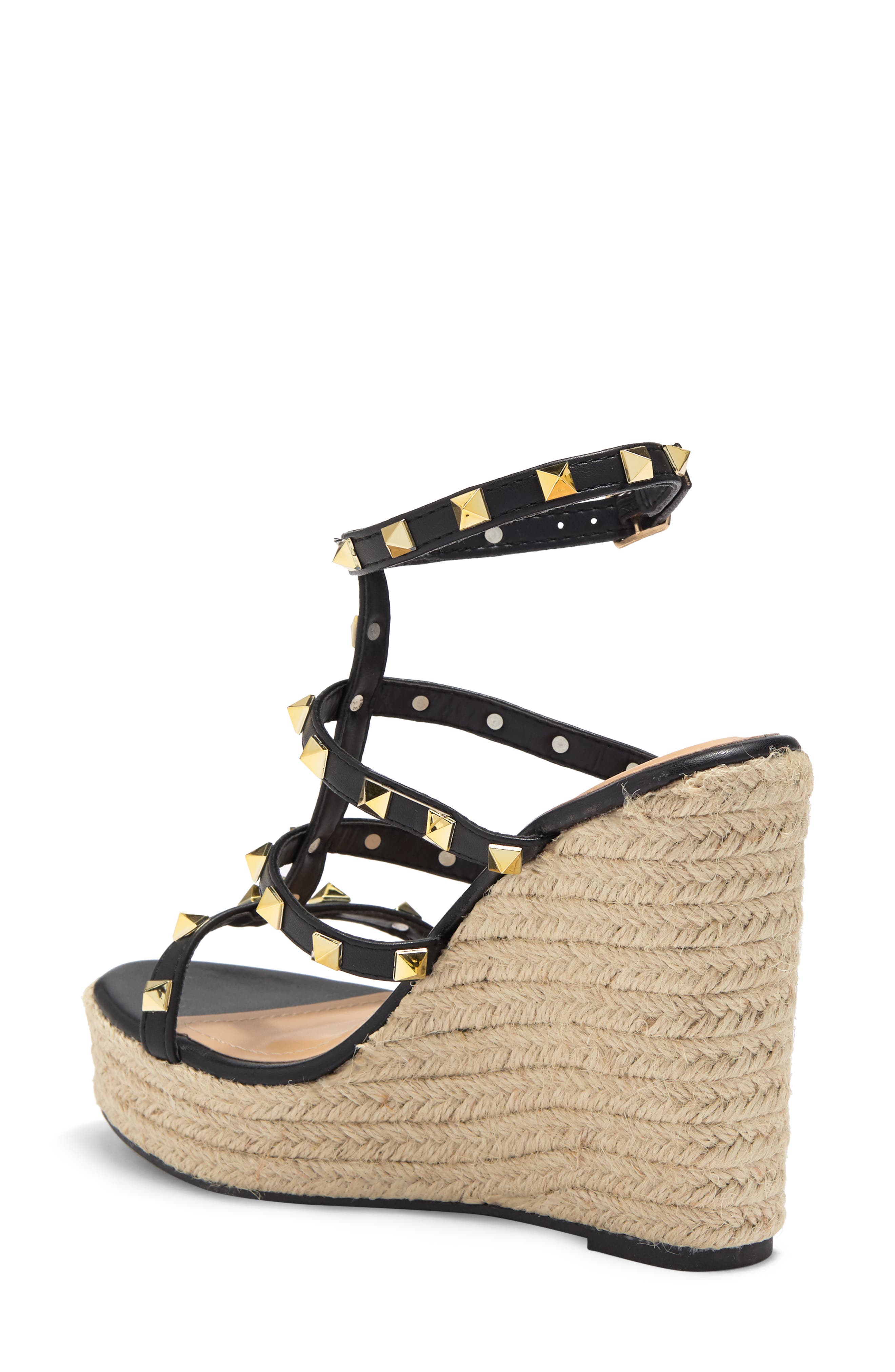 WILD DIVA LOUNGE Studded Wedge Sandal, Alternate, color, 