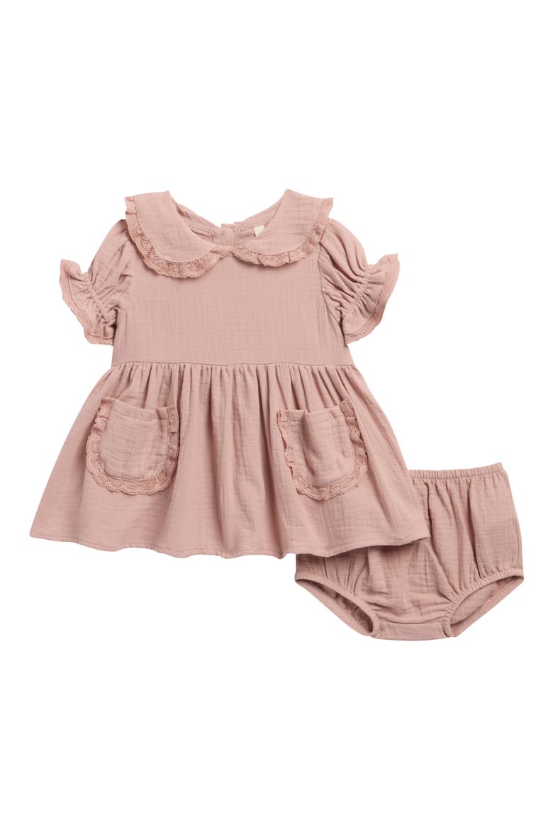 Kids' Marisol Lace Trim Dress & Bloomers Set, Main, color, MAUVE