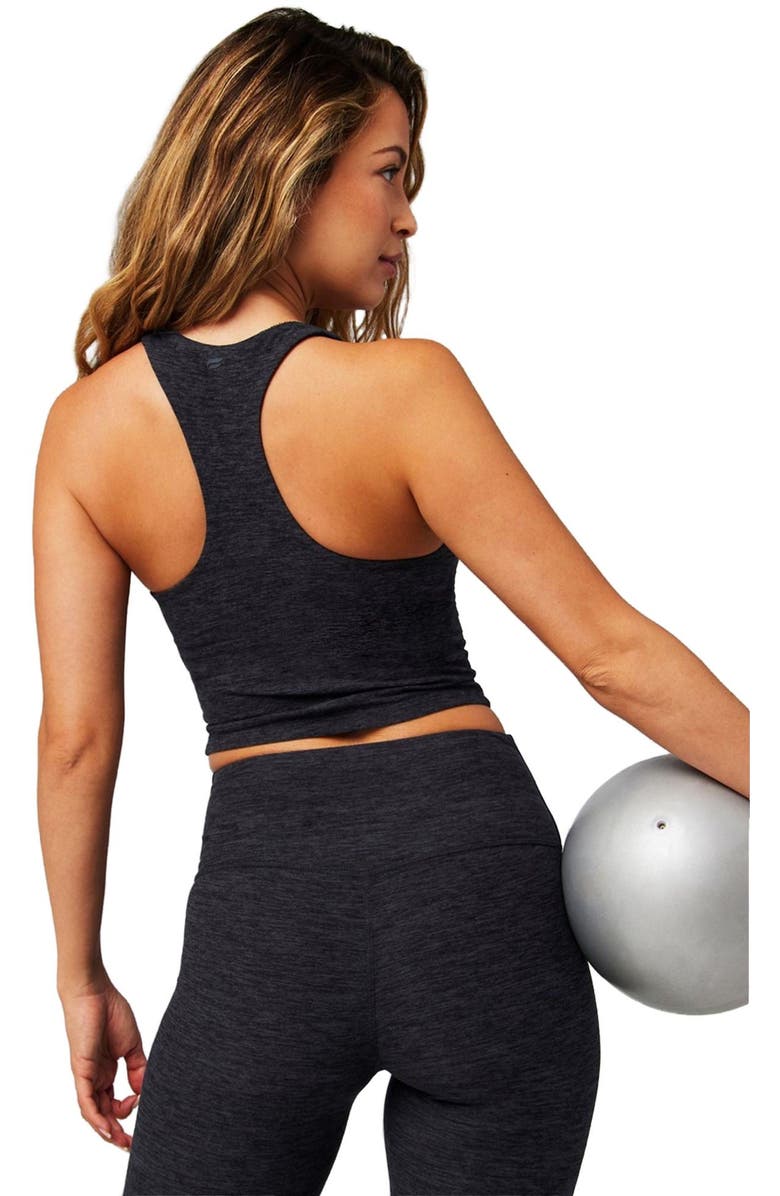 Fabletics Women's HeatherFlex Anywhere Built-In Bra Tank, Alternate, color, Black Heather