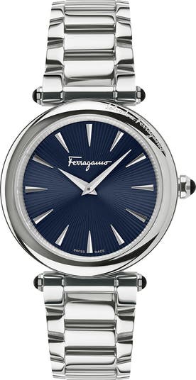 【FERRAGAMO】Idillio Bracelet Watch シルバー文字盤 36mm FERRAGAMO Women's Stainless Steel Bracelet Watch, 36mm