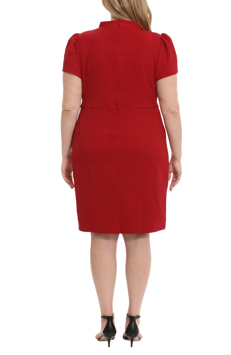 Maggy London Tie Neck Shift Dress, Alternate, color, Red