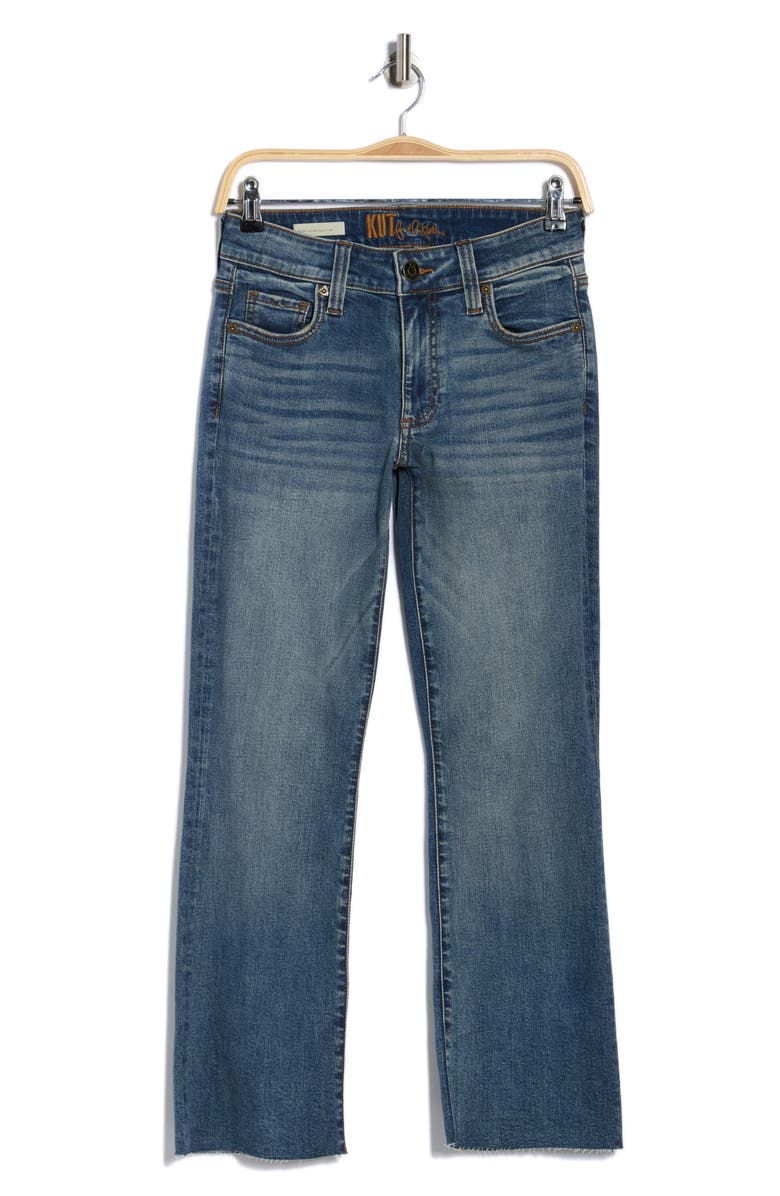 KUT from the Kloth Nikki Raw Hem Ankle Flare Leg Jeans, Alternate, color, Penstemon