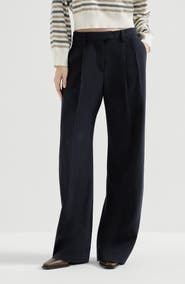 Brunello Cucinelli Crêpe chevron trousers