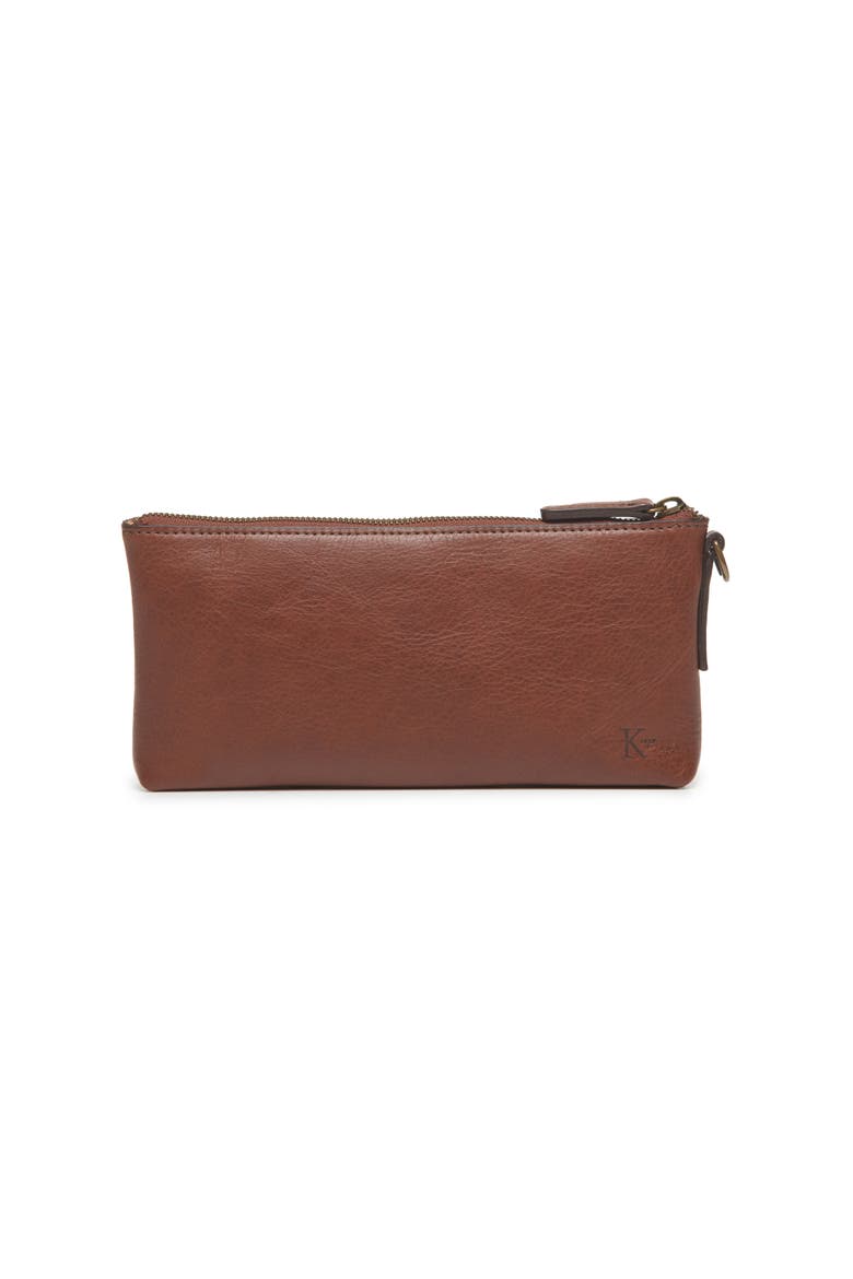 Dillinger Leather Organizer Pouch, Main, color, Chocolate