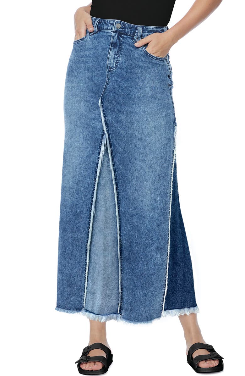 Wash Lab Denim Wash Lab Mix Denim Maxi Skirt, Main, color, Blush Blue