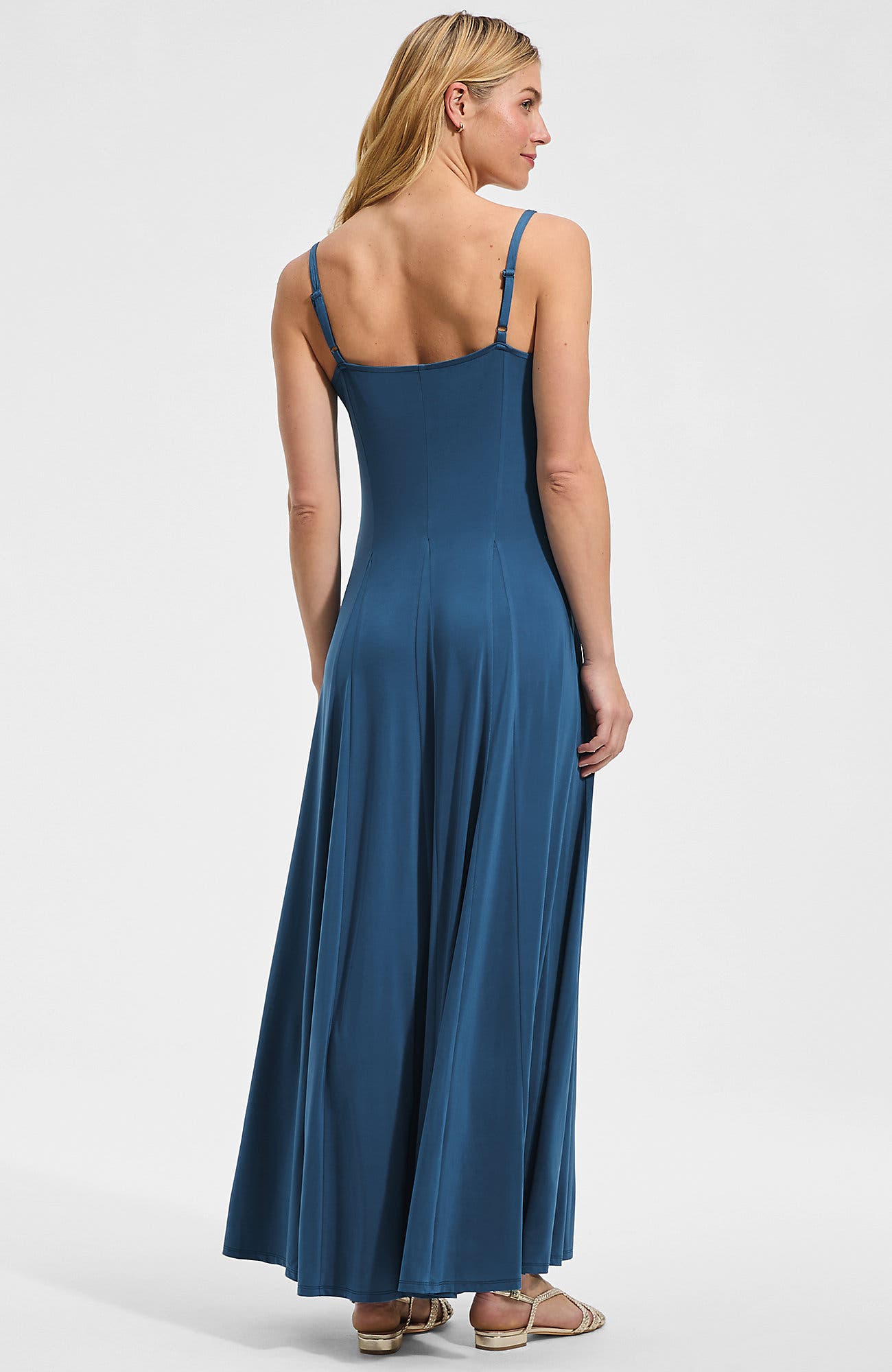 Lands' End Silky Knit Godet Maxi Dress (Women) | Nordstrom
