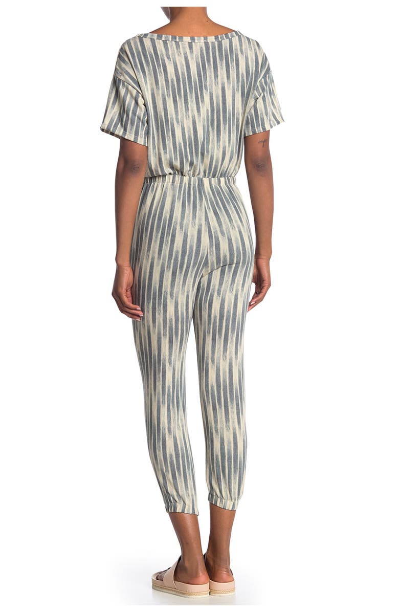 All in Favor Short Sleeve Geometric Print Jumpsuit, Alternate, color,