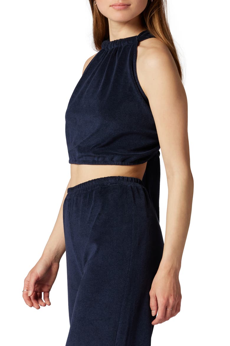Anika Tie Back Crop Halter Top, Alternate, color, PEACOAT