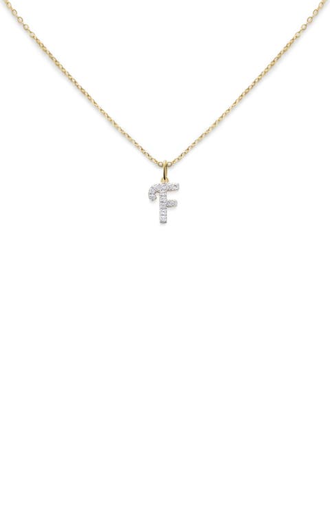 Lab Created Diamond Initial Pendant Necklace