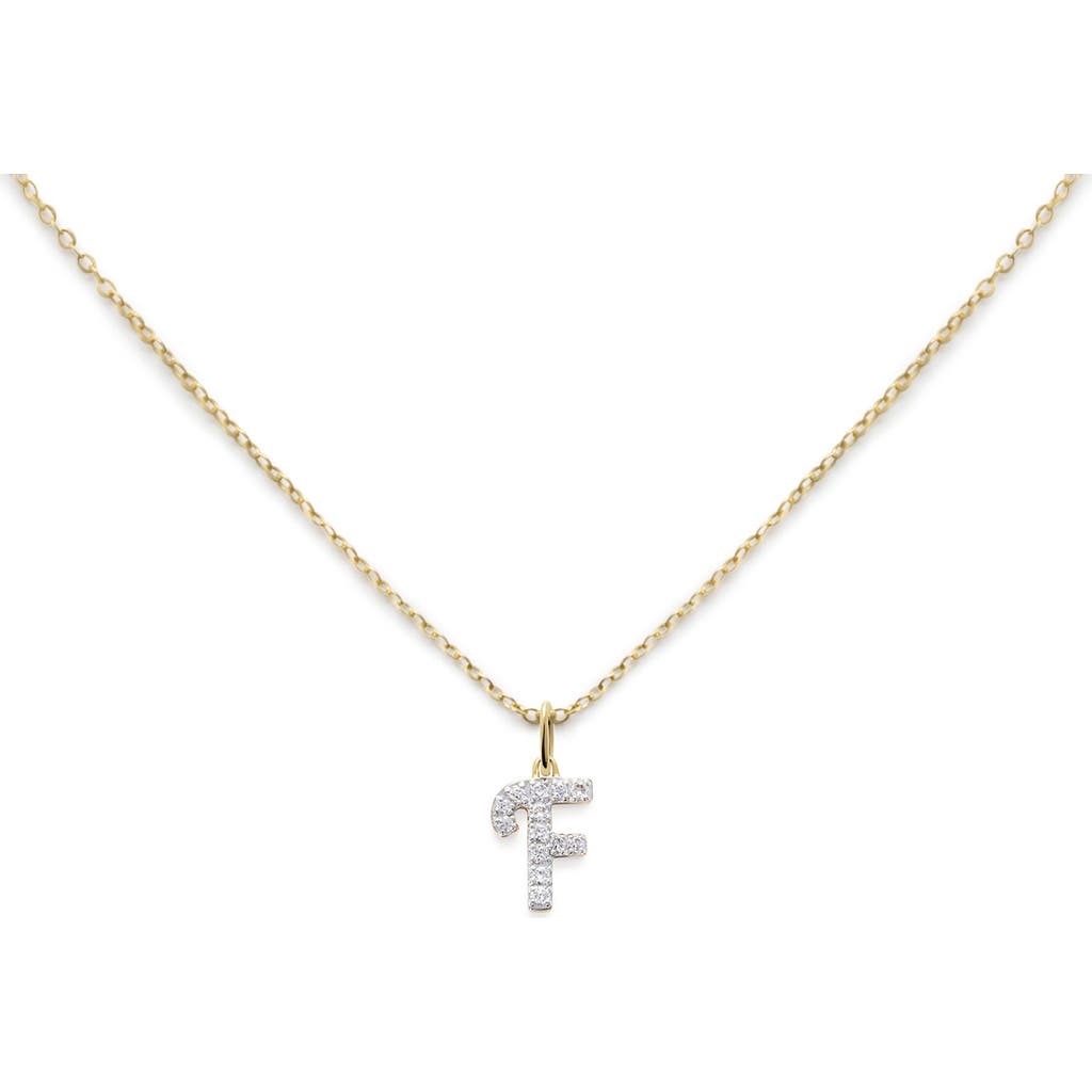 Monica Vinader Lab Created Diamond Initial Pendant Necklace In Gold