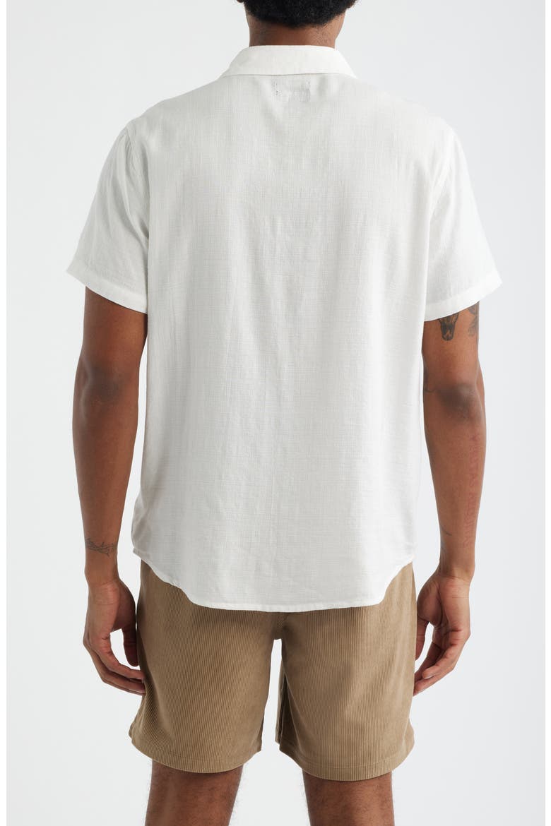 Charter Short Sleeve Slub Button-Up Shirt, Alternate, color, OFF WHITE