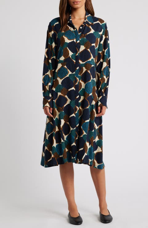 Nadia Long Sleeve Button-Up Shirtdress