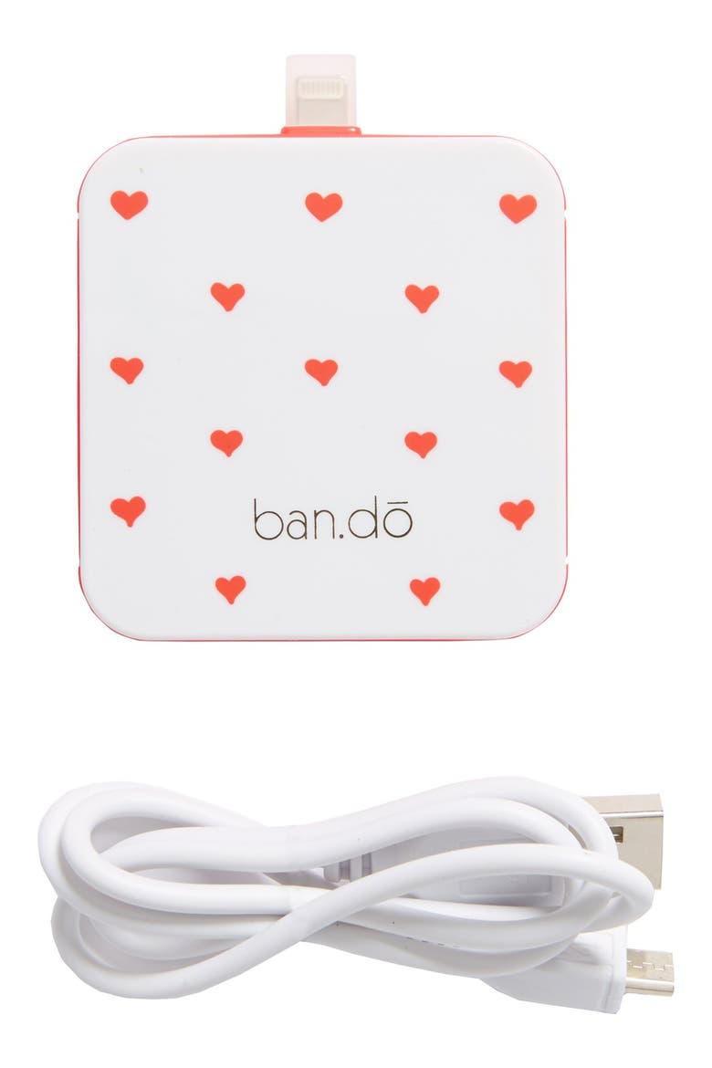 'Back Me Up' iPhone 5 Charger, Main, color, HEARTS