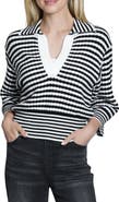 APNY Stripe Three-Quarter Sleeve Sweater