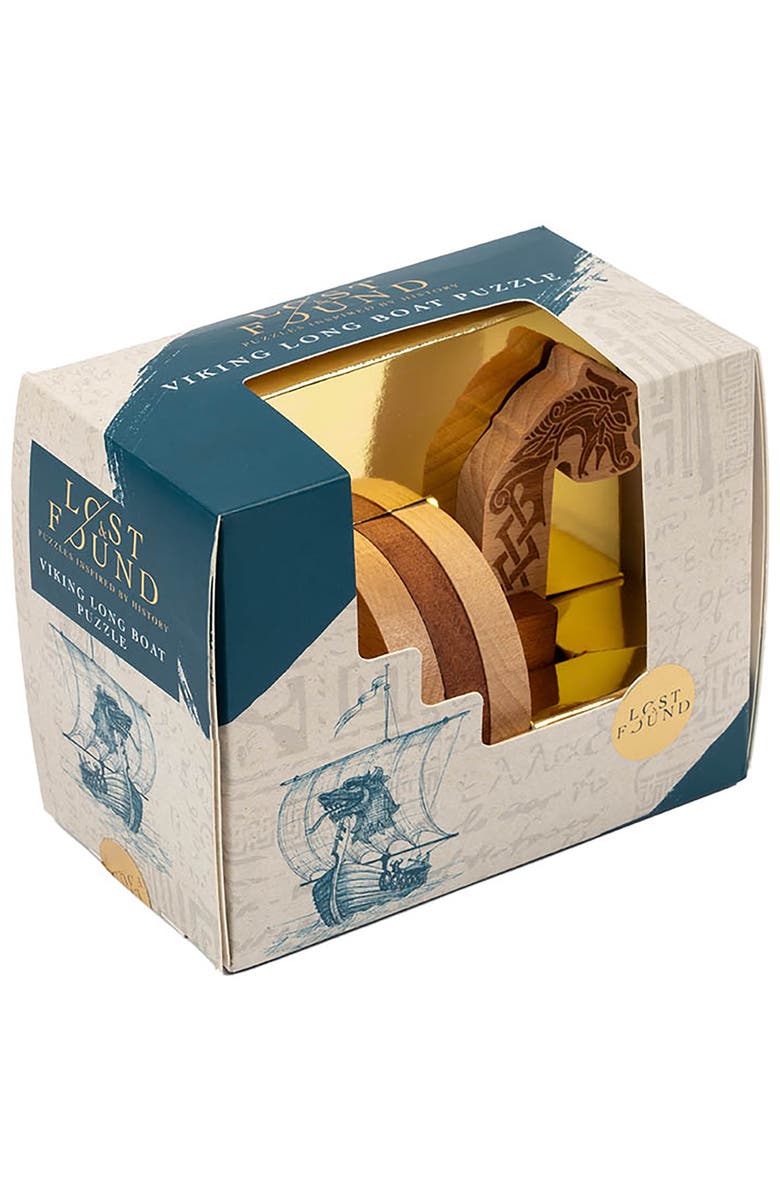 Professor Puzzle Viking Long Boat 3D Wooden Handheld Brainteaser Puzzle, Main, color, Multicolored