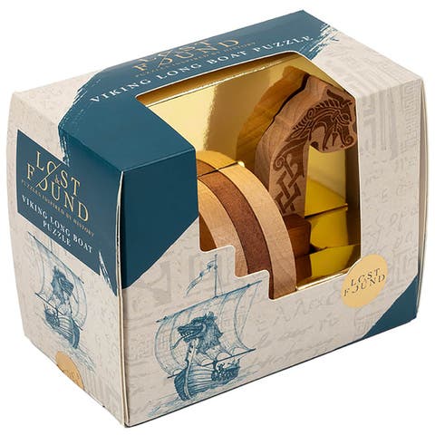 Viking Long Boat 3D Wooden Handheld Brainteaser Puzzle