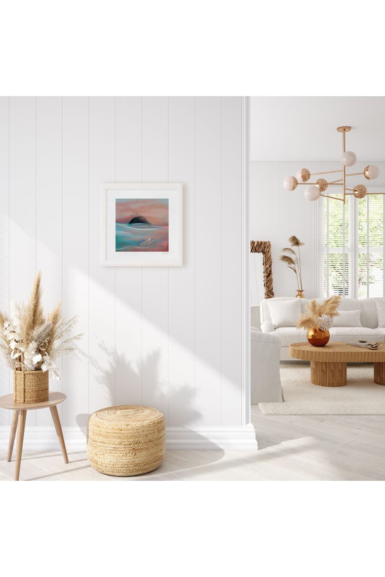 Buoy & Island Framed Museum Quality 12" x 12" Art Print, Alternate, color, Multicolored