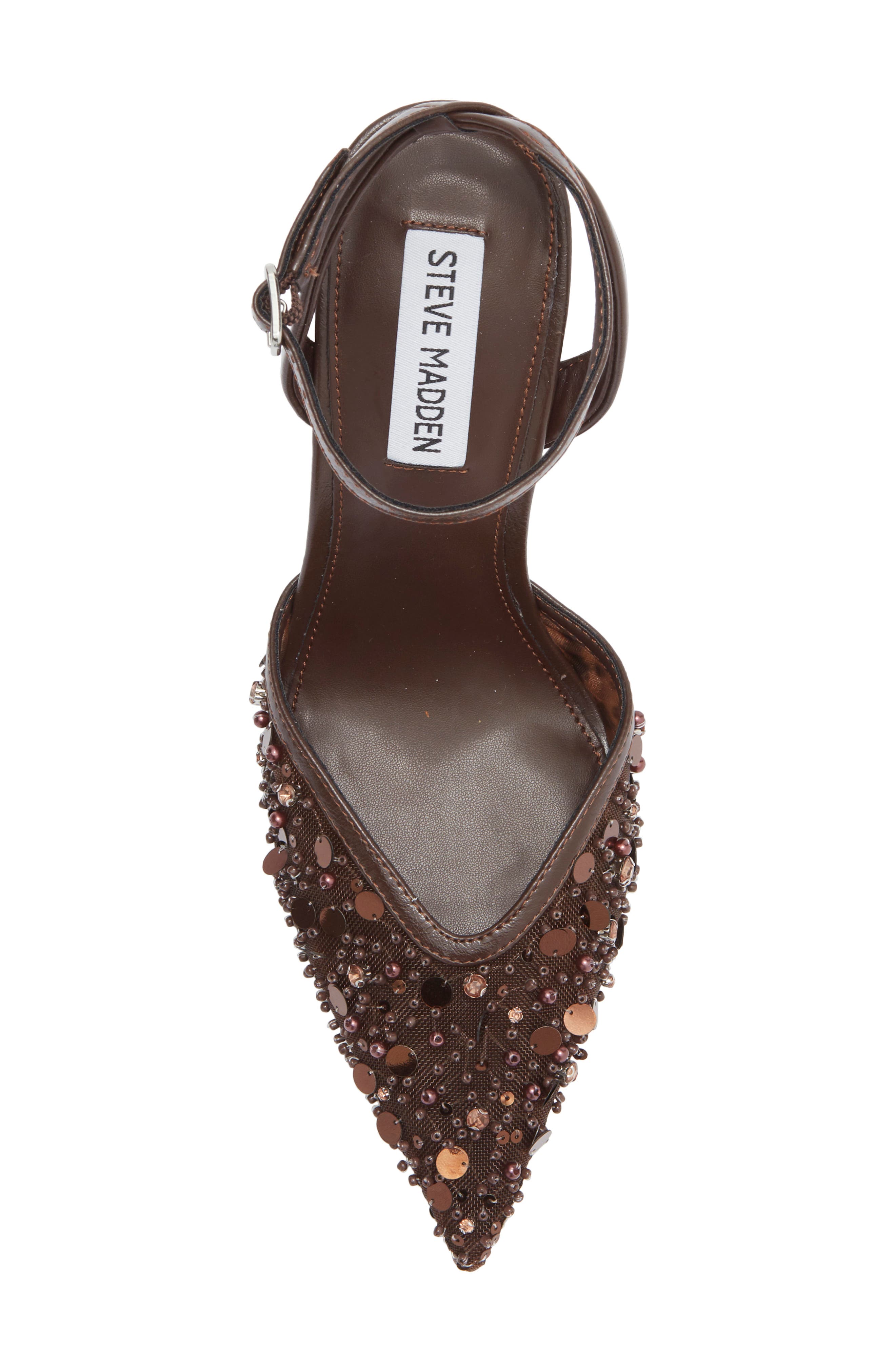 Sherrie Beaded Ankle Strap Pump, Alternate, color, BROWN