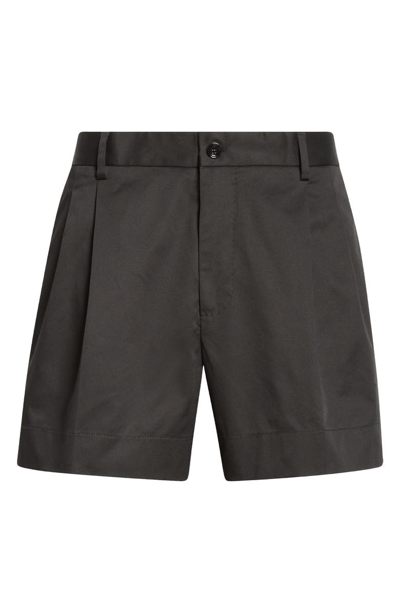 Dolce&Gabbana Pleated Stretch Cotton Bermuda Shorts, Alternate, color, Black