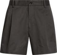 Dolce&Gabbana Pleated Stretch Cotton Bermuda Shorts