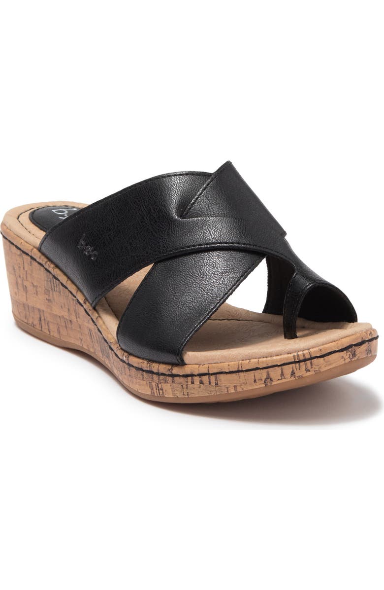 B O C Summer Crisscross Wedge Sandal, Main, color, Black