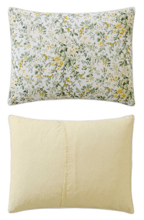 Laura Ashley 3-piece Comforter & Sham Quilt Set In Gold/cream