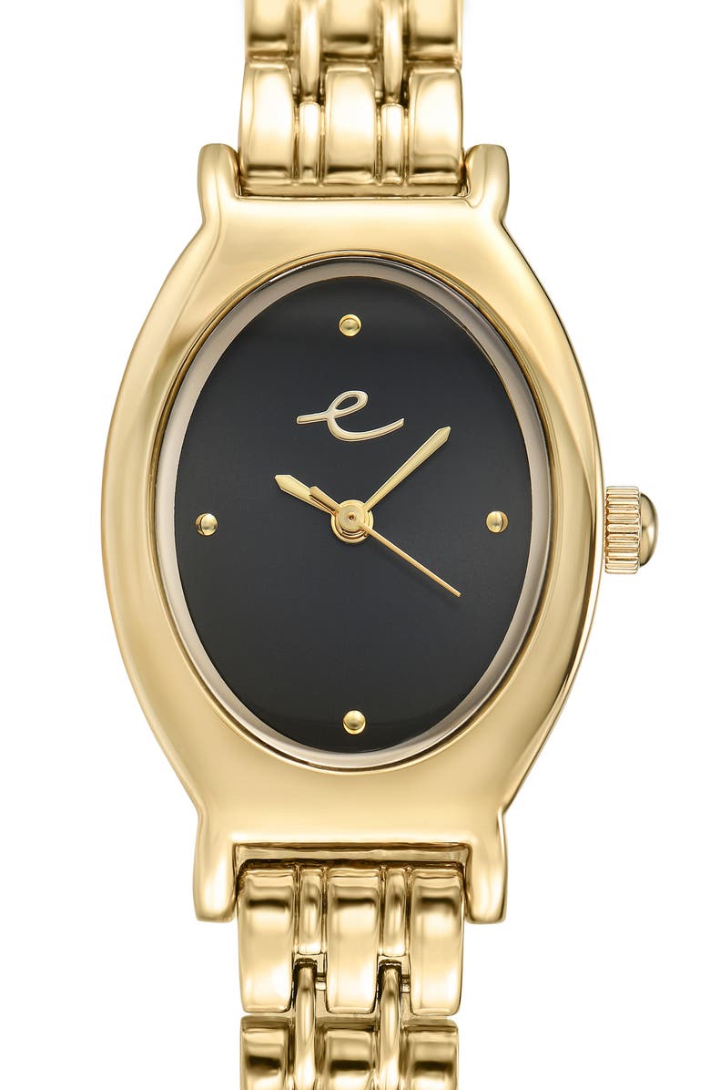 Ettika Classic Oval Dial Two-Tone Bracelet Watch, Alternate, color, Black And Gold