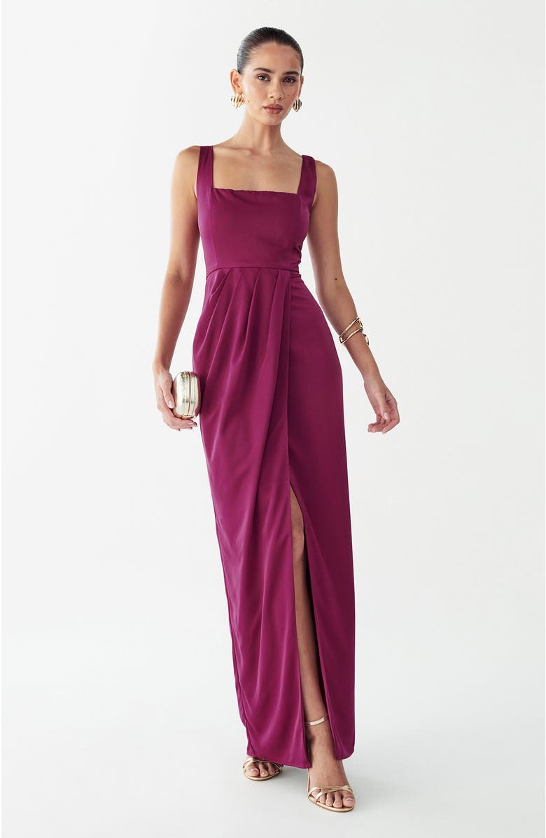 WILLA Akron Maxi Dress, Main, color, Berry