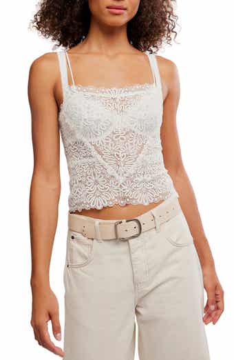 Love and Lace Semi Sheer Crop Camisole