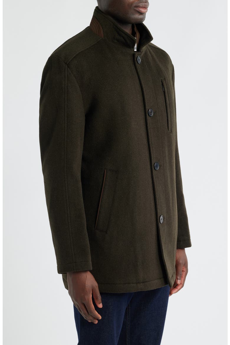 Upton Luxe 175th Anniversary Brown Wool Blend Car Coat with Removable Suede Bib, Alternate, color, LODEN
