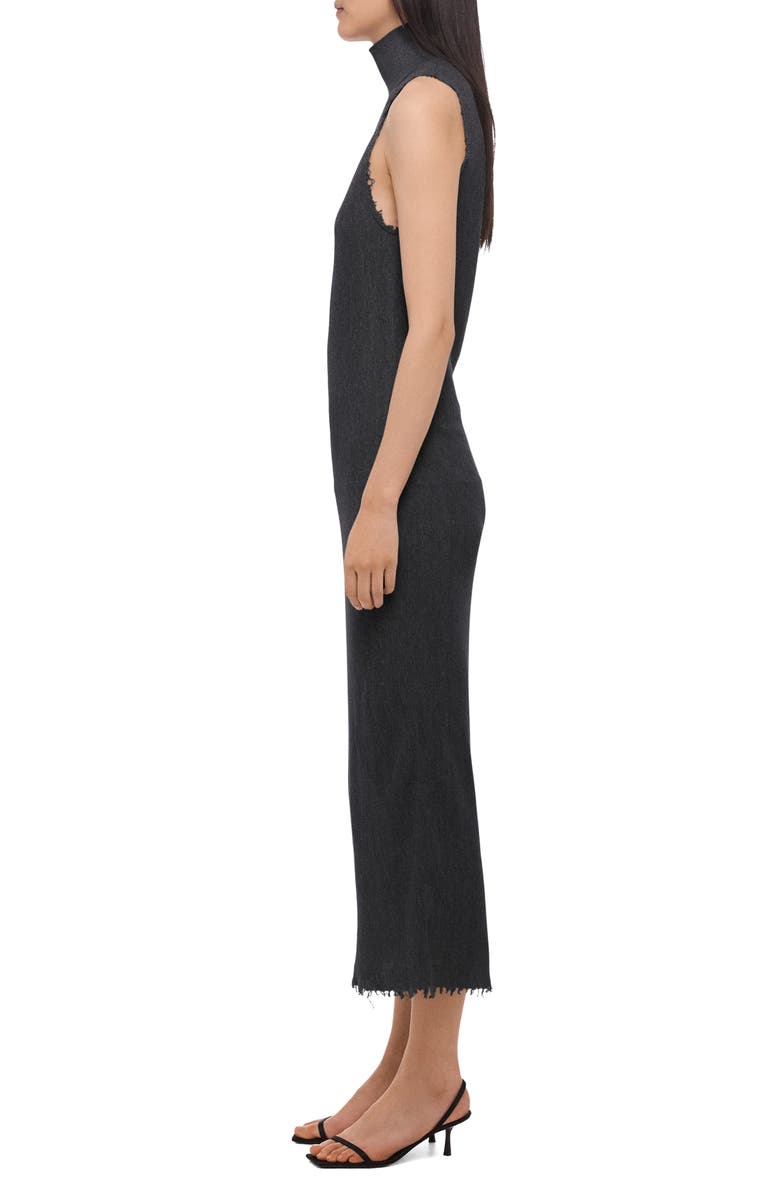 Helmut Lang Mock Neck Sleeveless Maxi Sweater Dress, Alternate, color, Black