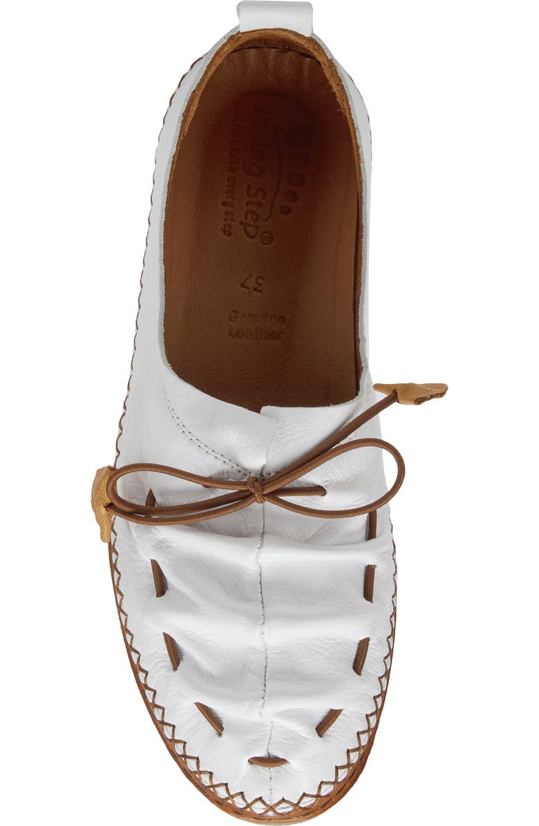 Spring Step Berna Flat, Alternate, color, White Leather