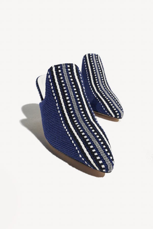 Amambaih Mencia Heel Fabric Mules, Alternate, color, Night