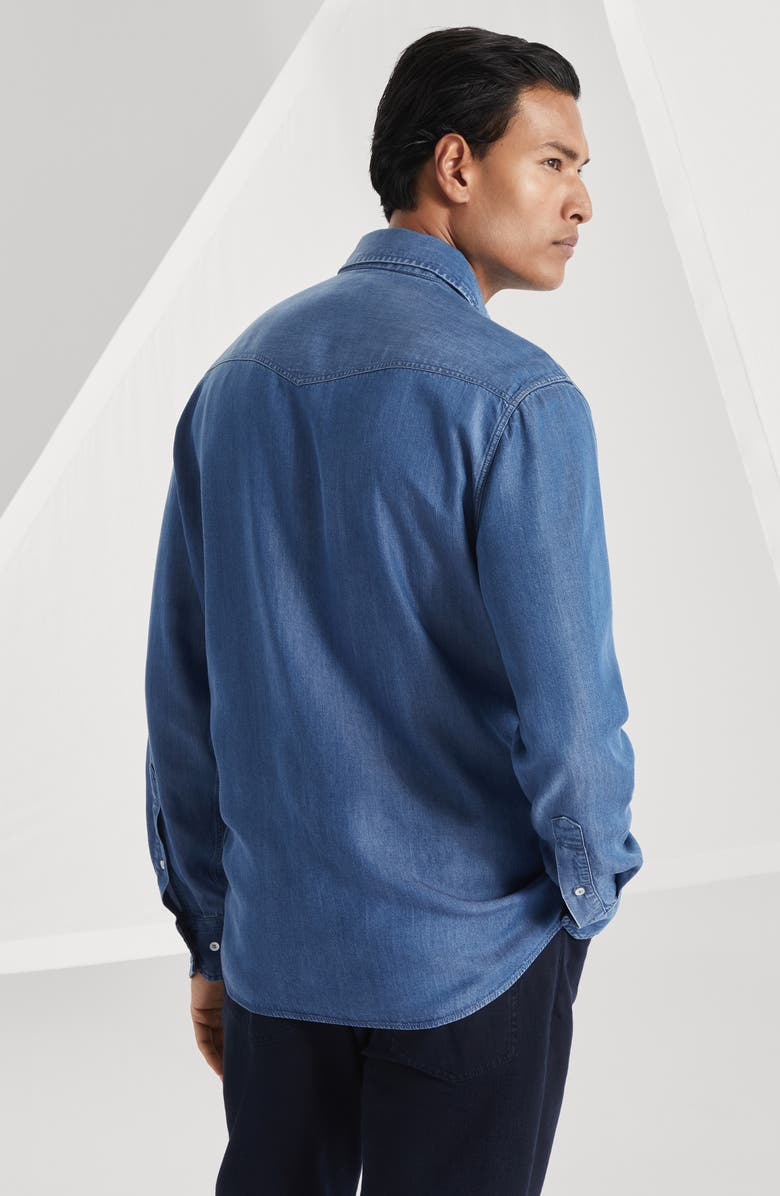 Brunello Cucinelli Lightweight denim shirt, Alternate, color, 