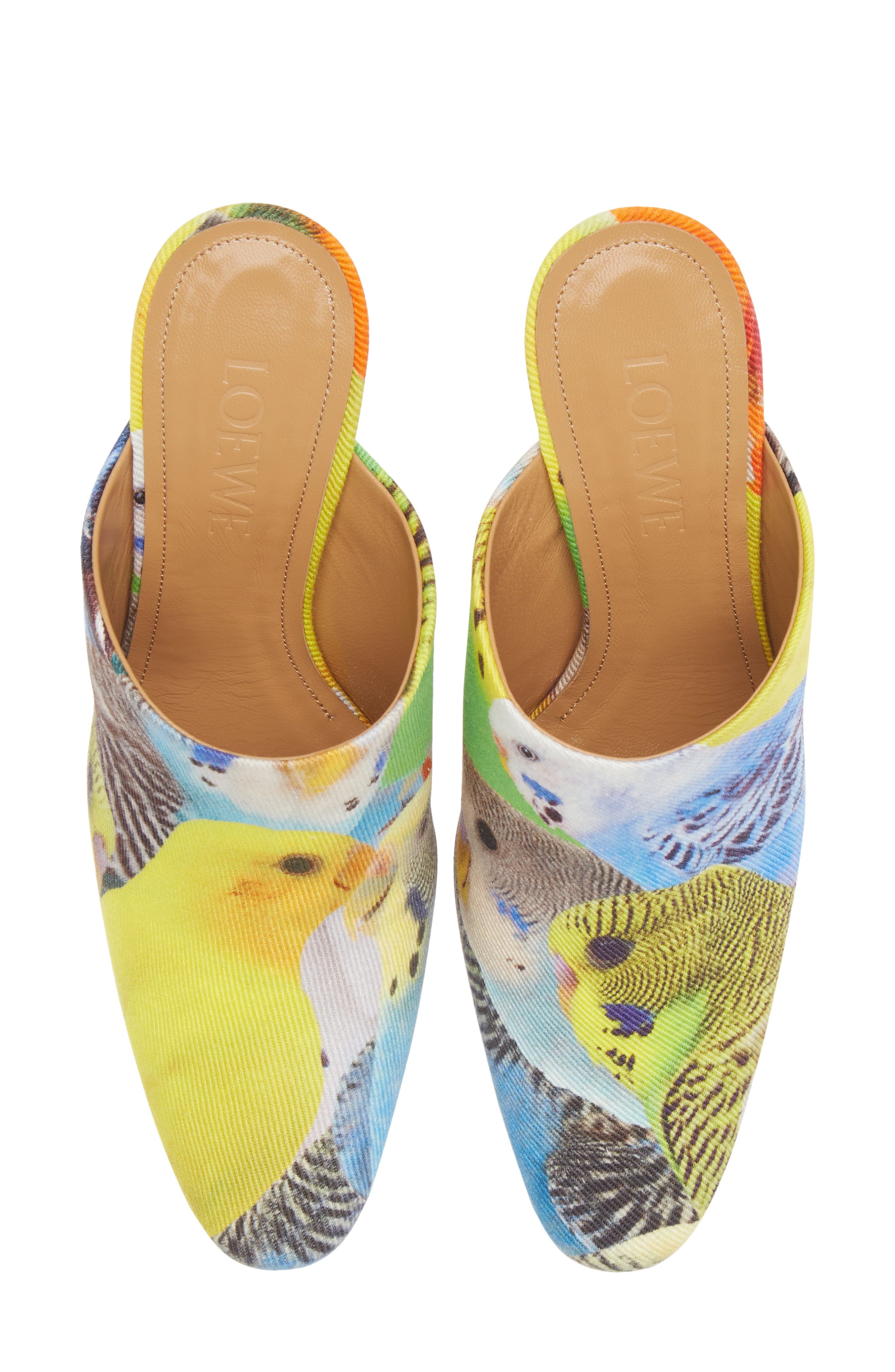 Loewe Parrot Print Twill Mule, Alternate, color, 