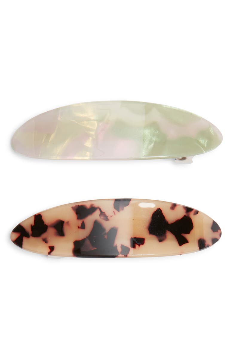 Chelsea28 2-Pack Barrettes, Main, color, Ivory- Brown