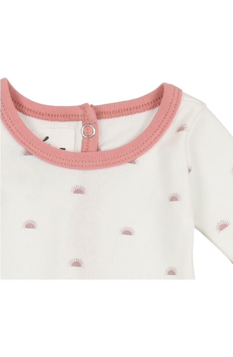 Manière Sun Print Stretch Cotton Footie, Alternate, color, White/Mauve