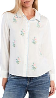 Billy T Petal Pop Embroidered Button-Up Shirt