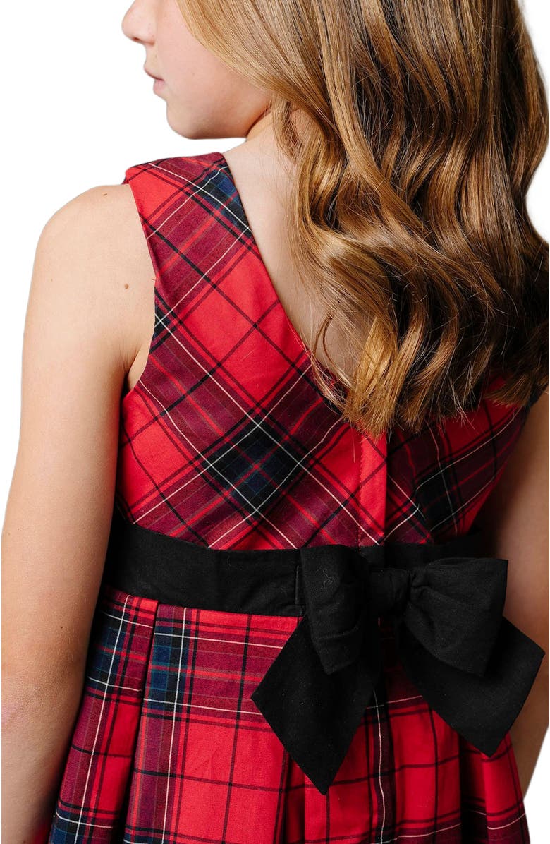 Hope & Henry Girls' Pleated Party Dress, Kids, Alternate, color, Red Holiday Plaid
